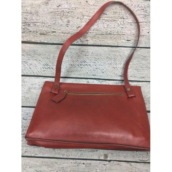 Anne Klein Vintage British Tan or Cognac Asymmetrical Envelope - Picture 10 of 10